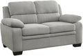 Gray 58-Inches Love Seat with Textured Fabric Upholstery Small Comfy Couch for Living Room Relaxing Seating and Stylish Décor