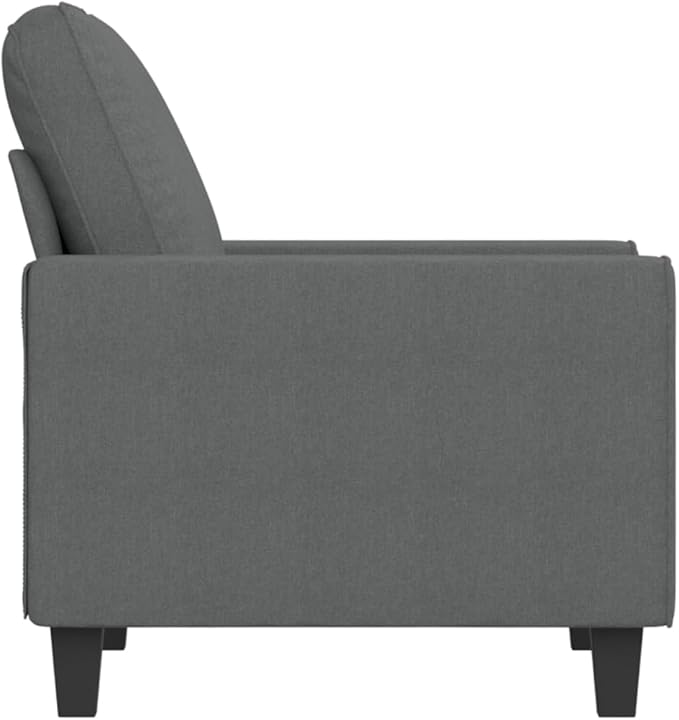 vidaXL Sofa Chair in Dark Gray - Stylish and Comfortable 1-Seater Lounge Chair with Durable Fabric and Metal Frame Ideal for Living Room or Office