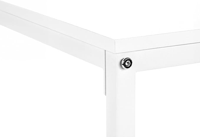 Computer Desk Home Office Corner 58 l L Shape Work Laptop White Laminate White Metal Contemporary Modern