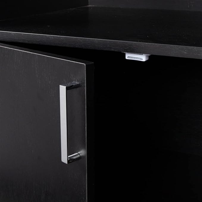 HASMI Filing Cabinet T One Drawer File Cabinet One Layer Frame Double Doors MDF and PVC Wooden Filing Cabinet Black Storage Cabinet