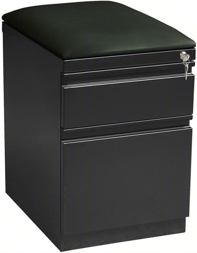 Hirsh 20-in Deep Mobile Pedestal File 2-Drawer Box/File. Black Cushion. Charcoal