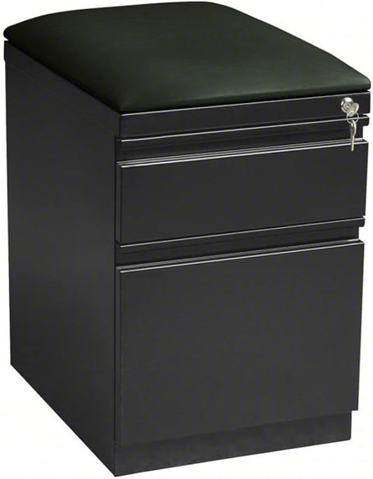 Hirsh 20-in Deep Mobile Pedestal File 2-Drawer Box/File. Black Cushion. Charcoal