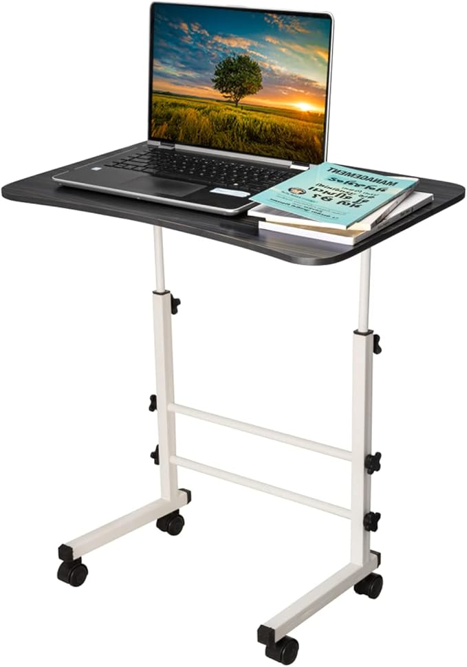 CubiCubi Computer Office Small Desk 47 Study Writing Table Modern Simple Style PC Desk with Splice Board Black and Brown
