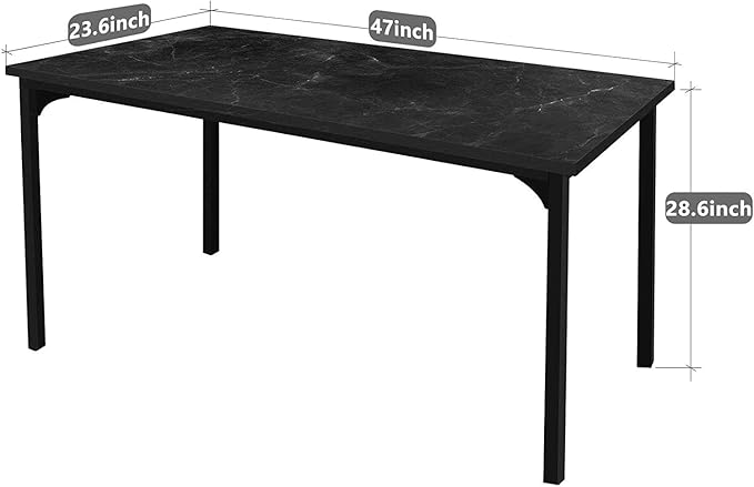 YSSOA 47 Inch Home Office Computer Desk for Working Studying Writing or Gaming Black