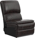 Middle Seat of Recliner Sofa PU LeatherBrown