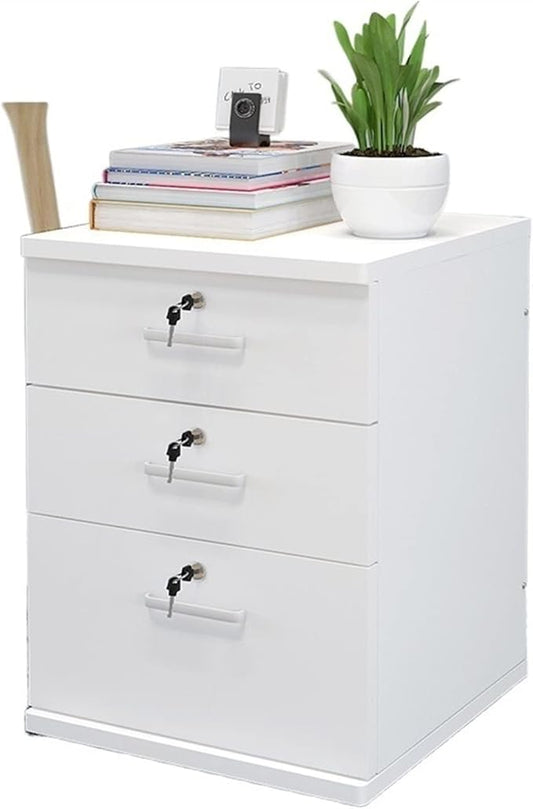 HASMI Filing Cabinet Thicken Wood Filing Cabinet Mobile Storage Cabinet for Closet/Office 3-Drawer White Color File Cabinet Storage with 4 360Wheels Storage Cabinet (Color : D) yuqing2022