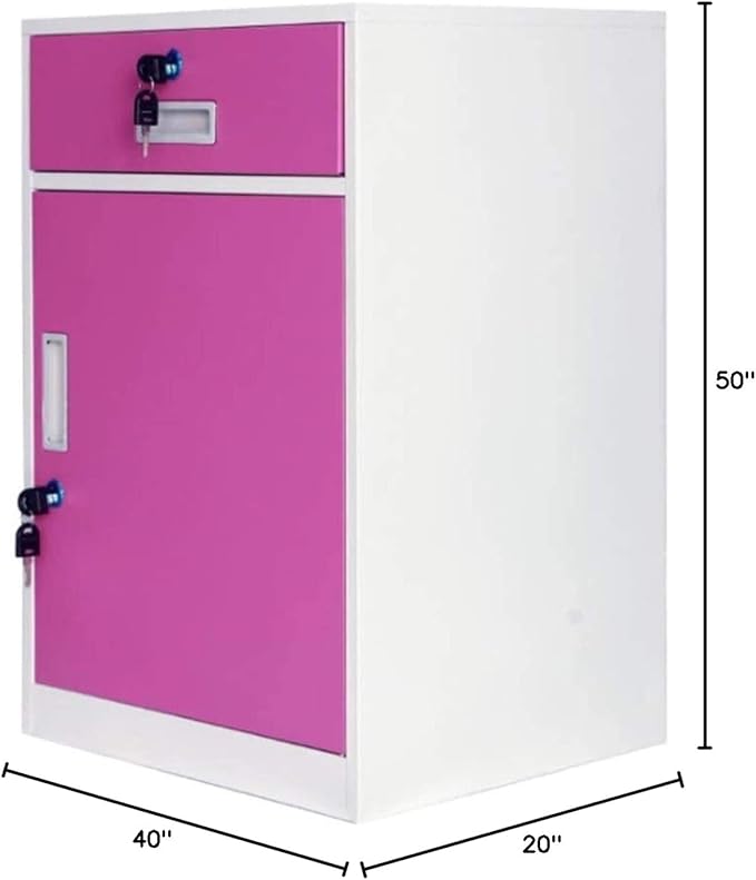 File Cabinets Floor-Standing File Cabinet Multi-Color 2 Drawer Metal Storage Box Steel Lockable Data Cabinet(C8)