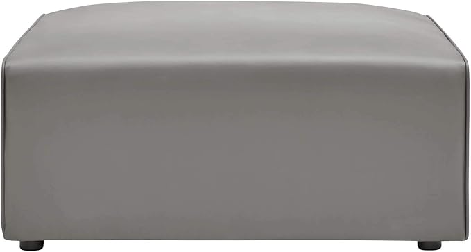 Modway Mingle Vegan Leather Ottoman in Gray
