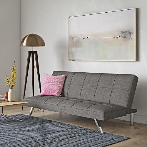 Futon Sofa Bed Couch Modern Loveseat Sleeper 3 Seater Sofa Couch Bed Convertible Folding Love Seat Daybed for Small Spaces Office BedroomDorm (Gray)