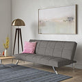 Futon Sofa Bed Couch Modern Loveseat Sleeper 3 Seater Sofa Couch Bed Convertible Folding Love Seat Daybed for Small Spaces Office BedroomDorm (Gray)
