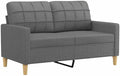 vidaXL Dark Gray 2-Seater Sofa with Polyester Fabric Metal Frame and Comfortable Padding - Compact Design for Modern Home Styles
