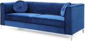 Glory Furniture Delray Velvet Sofa in Navy Blue