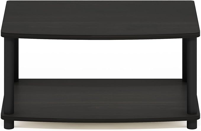 Furinno TURN-N-TUBE TV Riser Stand 2-Tier Small Elevated No Tools TV Stand with Plastic Poles TV Console for TV up to 32 inch 15.8 x 23.8 x 11 for Living Room Bedroom Espresso