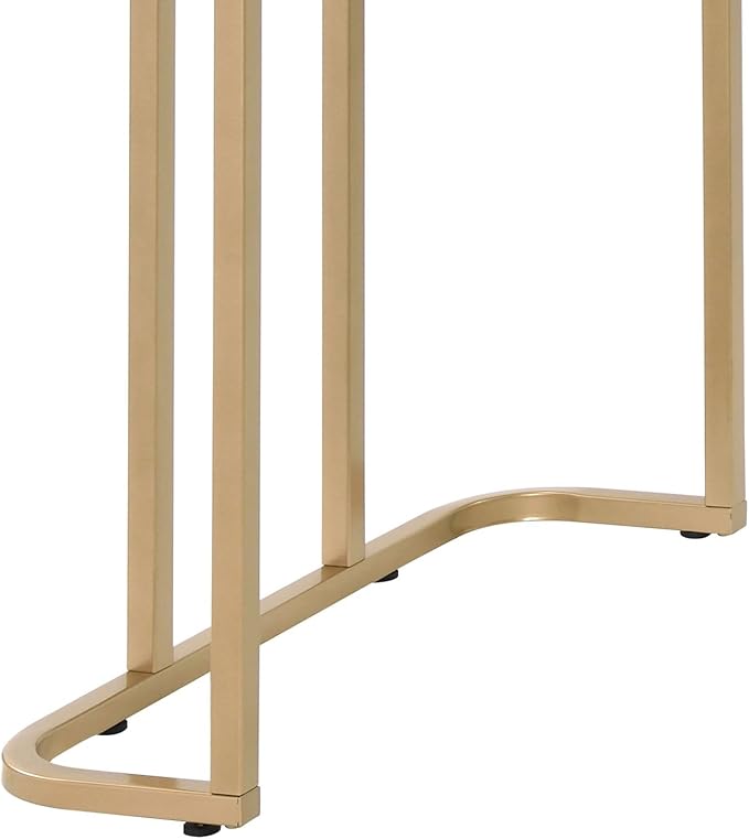 Rectangula White &amp Gold Finish Writing Desk Metal Square Tube Computer Desk Office Table for Home Office 31 L x 24 W x 29 H