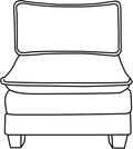 VINGLI Cloud White/Cream Middle Single Chair