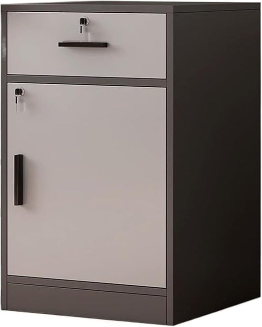 File Cabinet Side Cabinet Floor Storage Cabinet with Lock Low Cabinet Drawer Office Cabinet Data Cabinet Under Desk Storage(Color:A)
