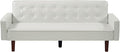 Vegan Leather Sofa Bed Sleeper Couch 74.4 Inch Convertible Loveseat Size for Small Space 3 Seater Chesterfield Button Tufted for Office Apartment Dorm Living Room White