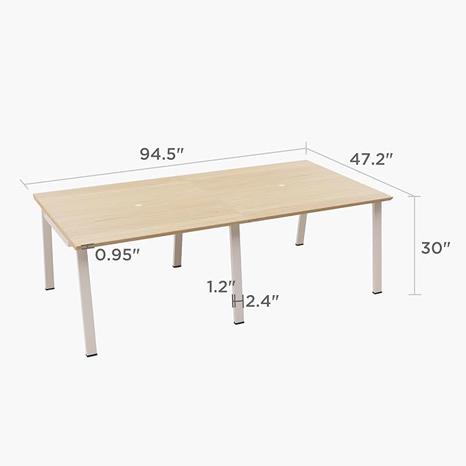 Modular Computer Office Desk Modern Style Small Study Writing Workstation Table for Home &amp Business Team Desk – 4 Person (94 x 47)