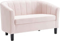 Modway Prospect Channel Tufted Performance Velvet Loveseat Pink