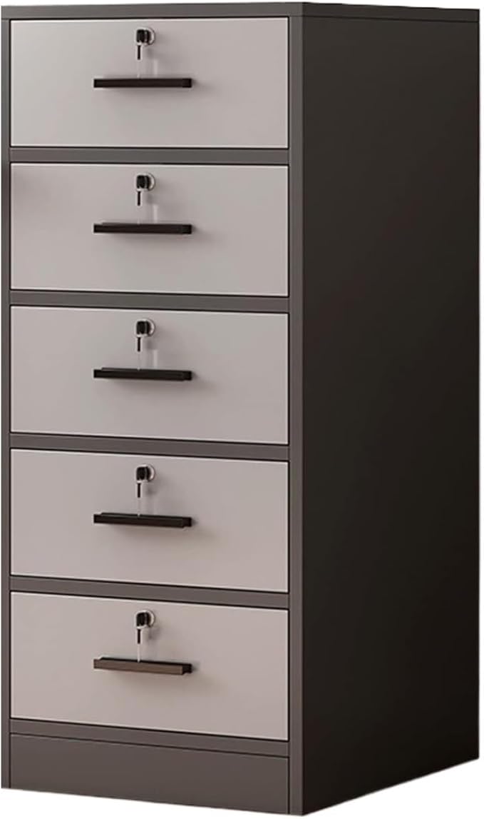 5 Drawer File Cabinet Floor Storage Cabinet with Lock Low Cabinet Drawer Office Cabinet Data Cabinet Under Desk Storage