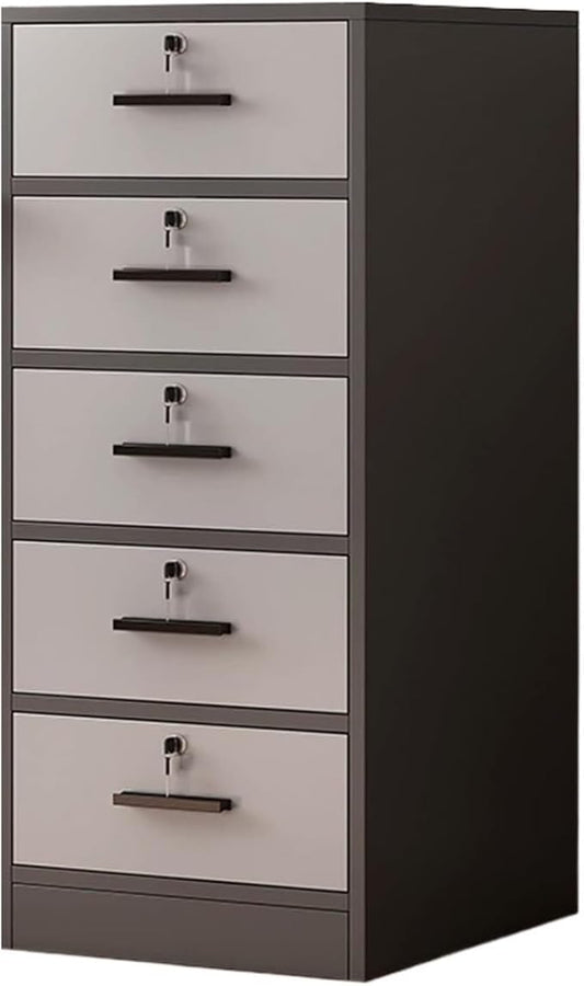 5 Drawer File Cabinet Floor Storage Cabinet with Lock Low Cabinet Drawer Office Cabinet Data Cabinet Under Desk Storage