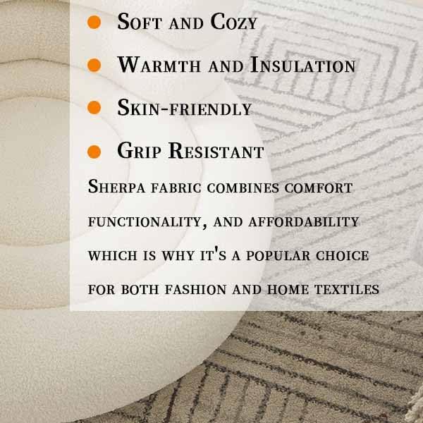 360° Swivel Barrel Accent Chair - Cozy Sherpa Fabric Upholstery Ergonomic Wrap-Around Design Sturdy Base Modern Style for Living Room Bedroom or Office (Beige)