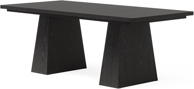 Tribesigns 63-Inch Executive Desk Large Office Computer Desk with Double Pedestal Modern Simple Workstations Writing Table Conference Table Business Furniture for Home Office Black