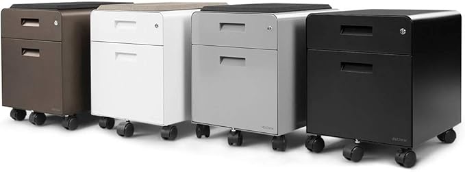 2-Drawer File Cabinet with Seat Rolling (Industrial Style) by Uplift Desk