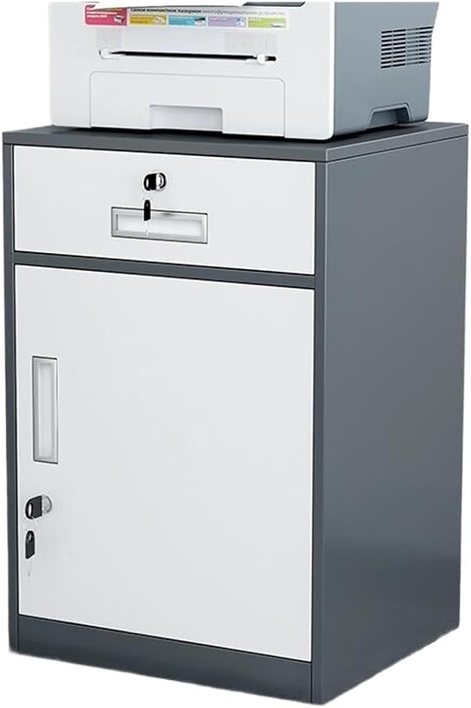 File Cabinet Under Desk with Locking Drawer Cabinet File Information Cabinet Tin File Cabinet (Color : Grey)