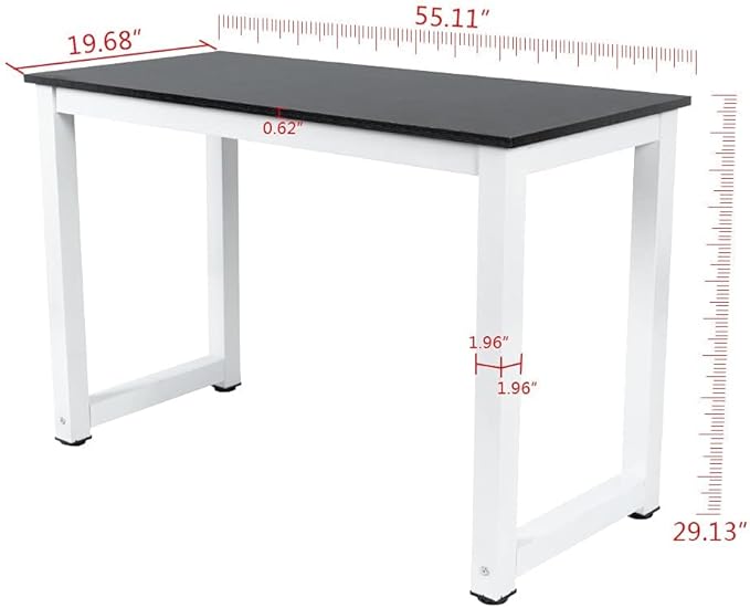 G-PLUS Computer DeskLaptop Notebook TableBedroom Sturdy Wooden Computer DeskModern Simple Style Black and White