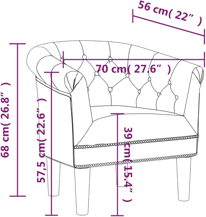 vidaXL Tub Chair Comfy Tub Club Chair Accent Barrel Armchair for Living Room Bedroom Single Sofa Tub Bucket Chair Gold Faux Leather