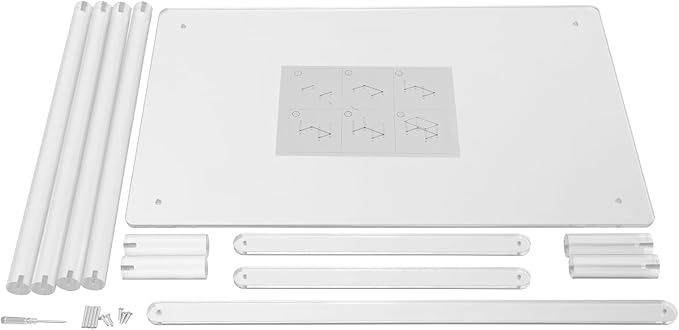 Luxury Acrylic Desk - Crystal Clear Modern Writing Table 29.53x19.69in 88lbs Heavy-Duty Computer Desk Non-Yellowing for Home Office