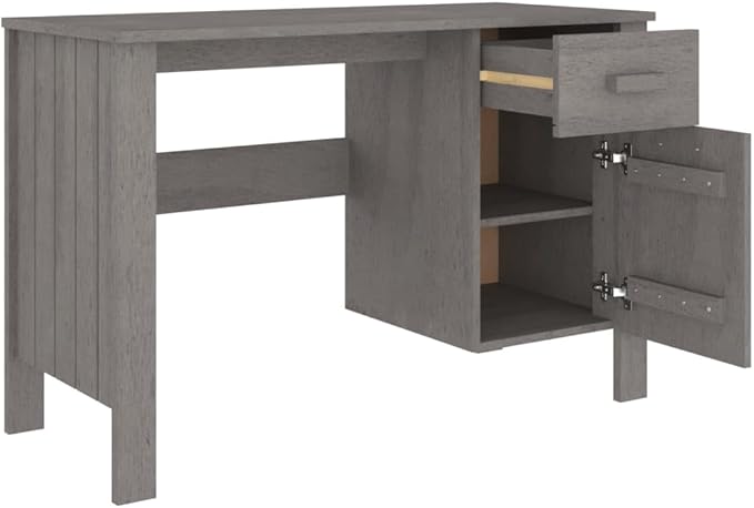 Wooden Writing Computer Desk Home Office Desk Writing Study Table for Bedroom Console Table for Living Room Light Gray 44.5x19.7x29.5 (Style O)
