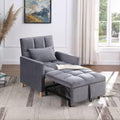 Sleeper Sofa Bed 3-in-1 Convertible Chair Bed Multi-Functional Sleeper Chair Soft Teddy Fabric for Living Room Apartment Office (Grey-Velvet)
