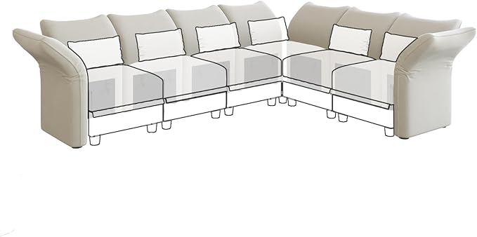 LLappuil 1 Piece Modular Armrest Backrest Module for Convertible Modular Sectional Couch Sofa Interchangeable Armrest Backrests Anti-Scratch Velvet White