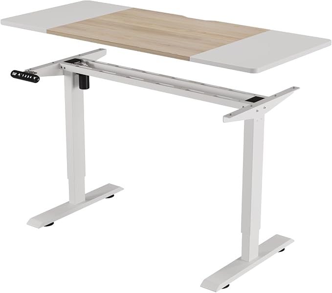bilbil Height Adjustable Electric Standing Desk 55 x 24 Inches Sit Stand up for Work Office Home Ergonomic Rising Computer Table with Memory Preset with Splice Desktop (Oak White)