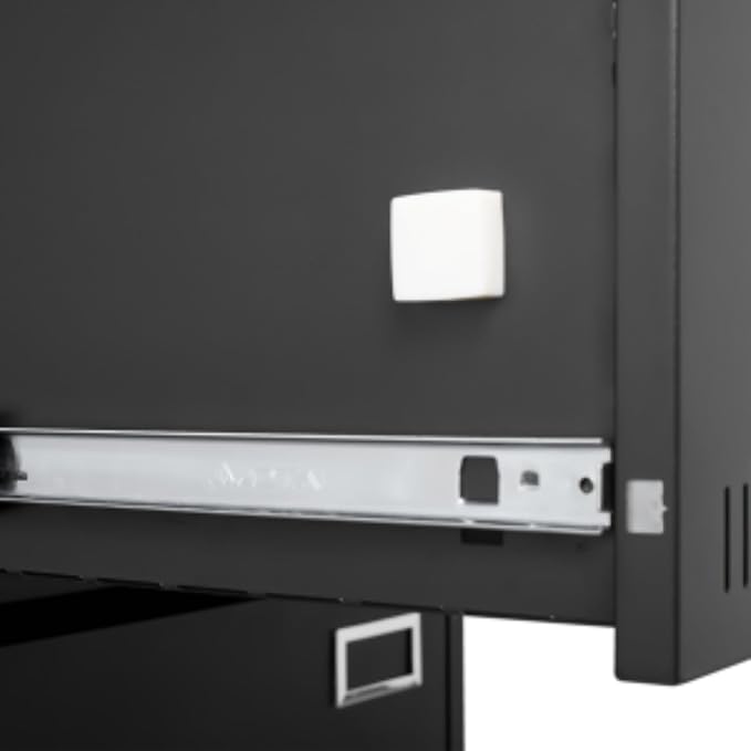 Metal Lateral File Cabinet with 3 Drawers Office Filing Storage Locking Cabinet for Home Office Heavy Duty Office Storage Cabinet for Legal/Letter/A4/F4 Size (Require Assembly) (Black)
