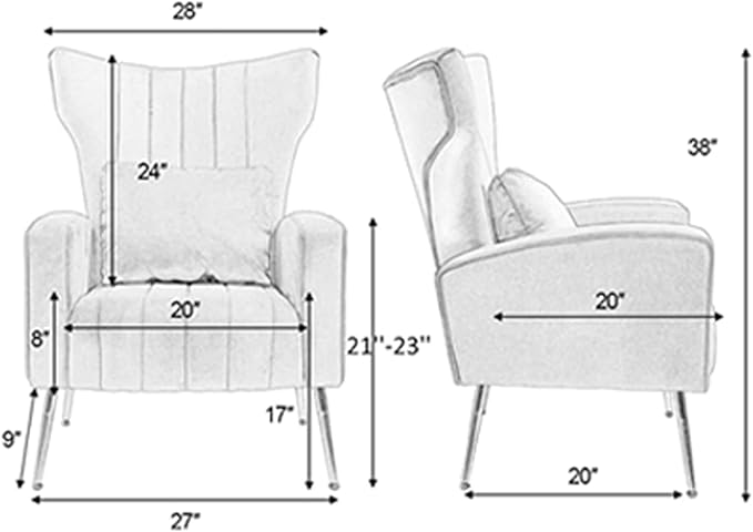 Modern Living Room Chairs Velvet Accent Chair Armchair with Lumbar Pillow High Back Bedroom Chairs Vanity Chair Barrel Chair Arm Chair with Gold Legs Red