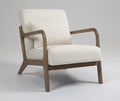 Mid Century Modern Accent Chair with Wood Frame Upholstered Living Room Chairs with Waist Cushion Reading Armchair for Bedroom Sunroom