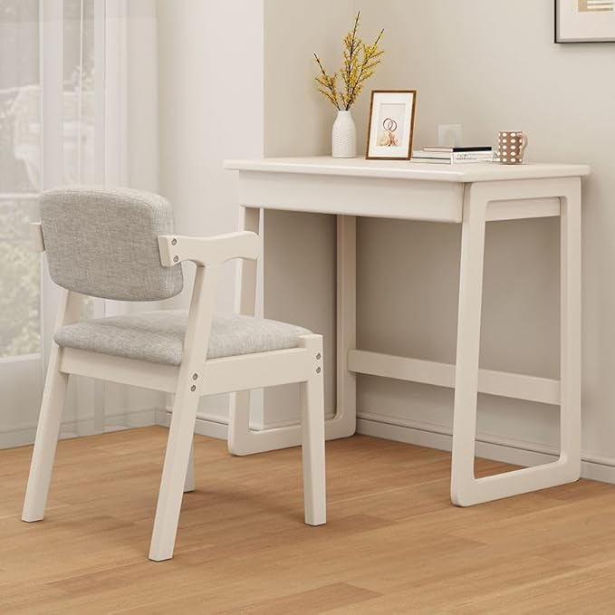 CraftThink Wooden Writing Desk with Hidden Drawer Rectangular Computer TableSimple Style Home Office Workstation Study Table Easy Assembly Without Chairs (Brown 27.5 L x 18 W x 30 H)