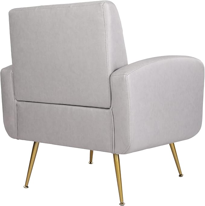 Vanbow.Technology Cloth Simple and Fashionable Metal Foot Single Back Chair Suitable for Bedroom Living Room and Office(Light Grey+Technology Cloth)
