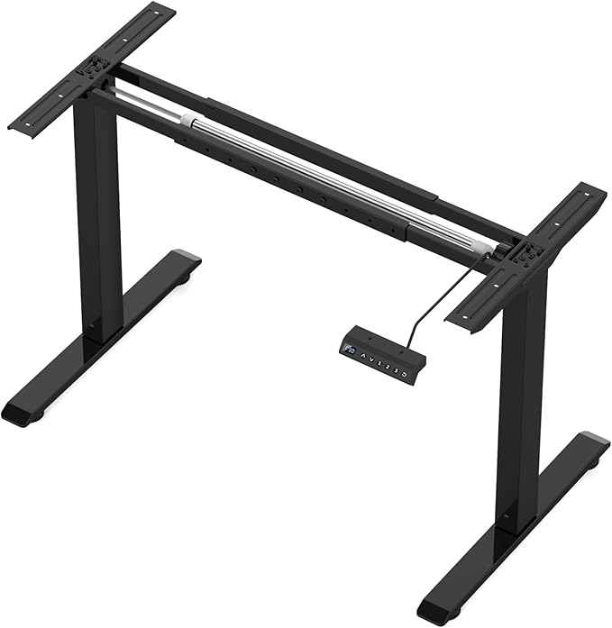 Electric Adjustable Standing Computer Desk Frame Standing Adjustable Desk Legs Standing Desk Base OnlySit Stand Desk Frame for Home and Office(Black)