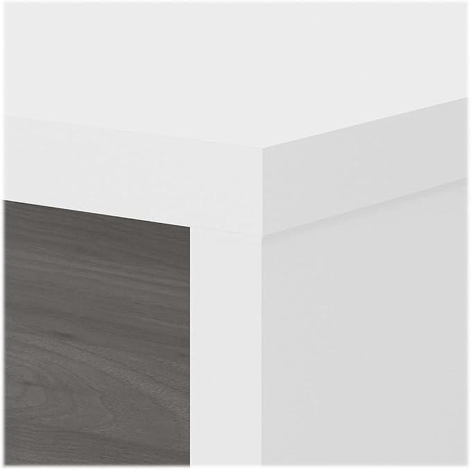 Bush Business Furniture L Shaped Computer Desk 72 inch with Credenza PC Table and Low Storage Cabinet with Shelves for Home Office Vista Collection Modern Beige