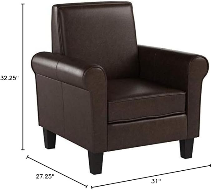 Christopher Knight Home Freemont Leather Club Chair Chocolate Brown