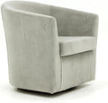 Pemberly Row Traditional Fabric Swivel Club Chair Dove Gray Finish 30H x 30.5W x 27D Flared Arms Padded Seat 360-Degree Swivel Base Comfortable Accent Chair for Living Room or Reading Nook