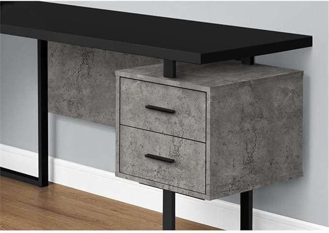 Monarch Specialties I 7617 Computer Desk Home Office Corner Left Right Set-up Storage Drawers 70 L L Shape Work Laptop Metal Laminate Grey Black