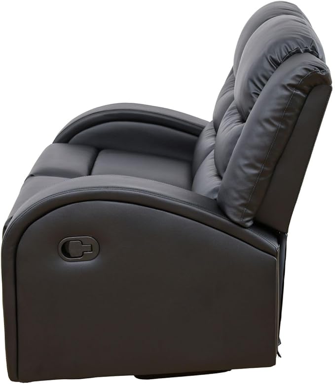 Oversized Faux Synthetic Leather Chairs for Living Room Comfy Wide Lazy Boy Home Theater Seating Recliner for Apartment/Office Black
