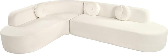 122 Oversize Curved Sectional Sofa with High-Density Cushions for Living Room Modular Corner Floor Sectional Couch with Chaise L-shape Upholstered Sofa for Apartment Office Studio No Assembly