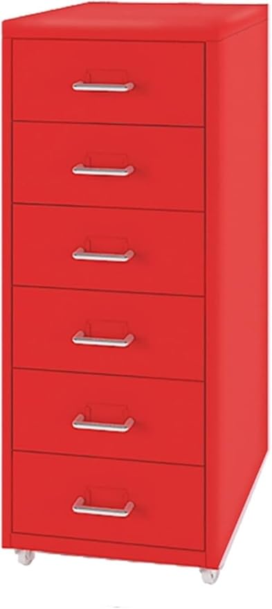 6 Drawer Mobile File Cabinet Drawer Cabinet Office Household Mobile Storage Cabinet Vertical Under Desk Storage(Color:C)