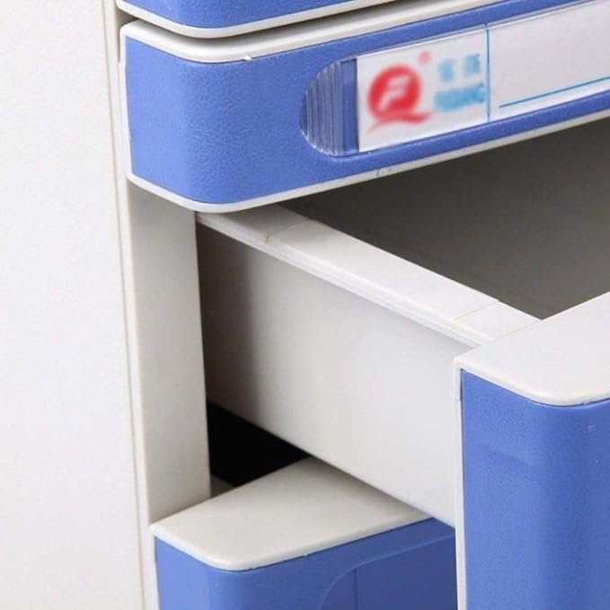 Desk File Cabinet File Privacy Plastic Storage Drawers Desk Unit Organizer Plastics Ten-Layer Lock Upper Useful Drawer Plastic Bookcase(Color:White)